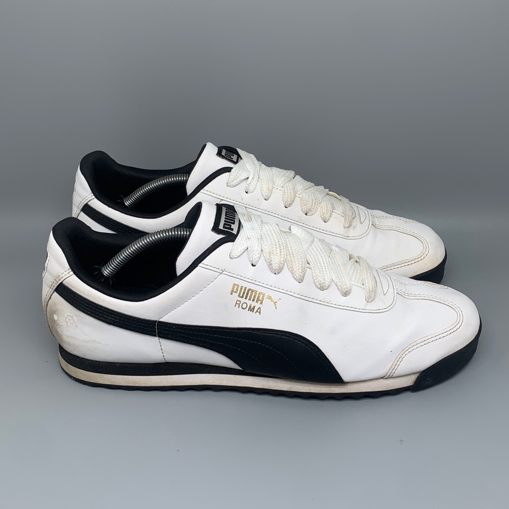 Puma Roma Basic White Black‎ Running Shoes 353572-04 Men’s Sz 13
